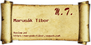 Marusák Tibor névjegykártya